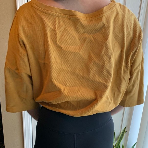 Yellow Drawstring Crop Top - Picture 2 of 7